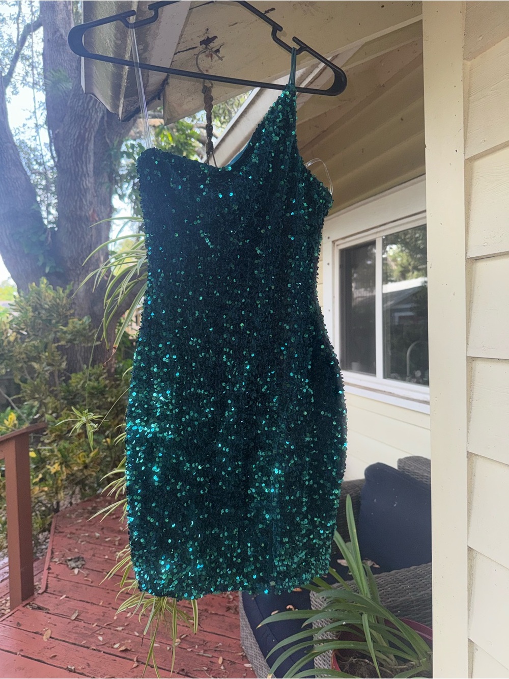 Emerald Sequin Bodycon Dress - Women
